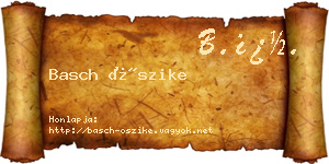 Basch Őszike névjegykártya